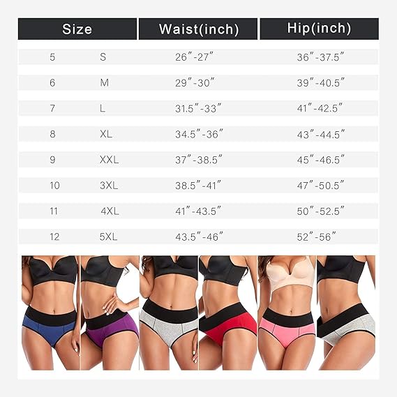 Eiggam Underwear for Women Cotton High Waist Panties Full Coverage Briefs Soft Strech Ladies Breathable Panties-Multi Pack