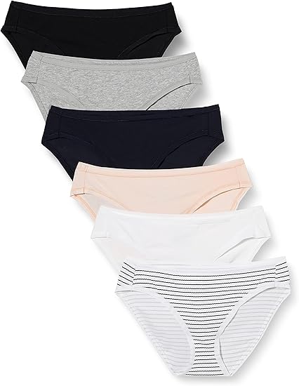 Essentials Women's Cotton Bikini Brief Underwear (Available in Plus Size), Multipacks