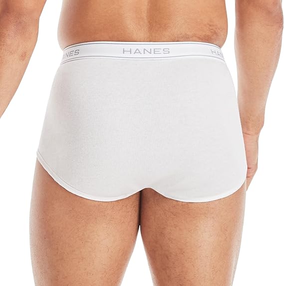 Hanes Men's Moisture-Wicking Cotton Briefs, Available in White and Black, Multi-Packs Available