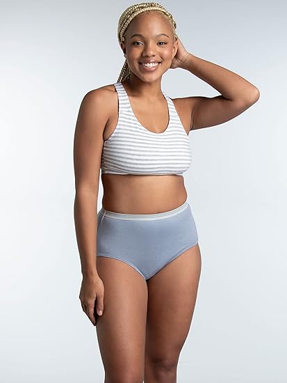 Fruit of the Loom Women's Eversoft Cotton Underwear Multipacks, Tag Free & Breathable, Available in Plus Size